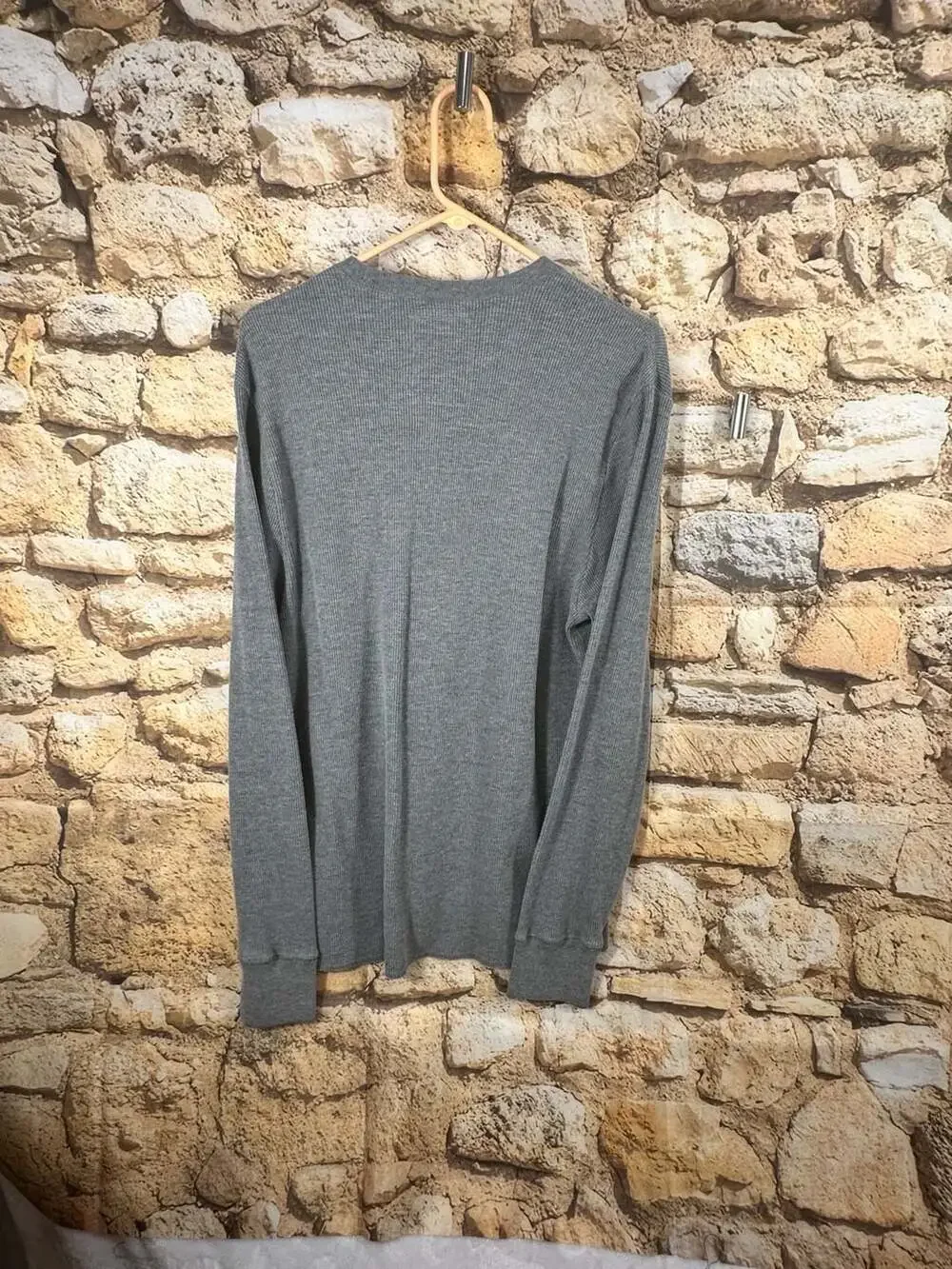 Timberland Waffle Knit Long Sleeve Crewneck Size L Gray